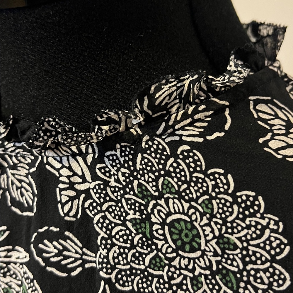 VERONICA BEARD Natuka Floral Print Sheer Ruffle Silk Blouse - Picture 6 of 12